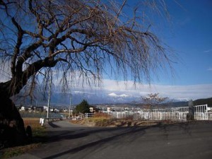 松本浅間温泉　信州そばの宿ホテル玉の湯（玉之湯）　里山辺からの北アルプス