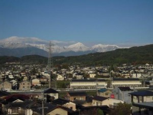 信州松本浅間温泉　ホテル玉の湯（玉之湯） 　北アルプスが白くなりました