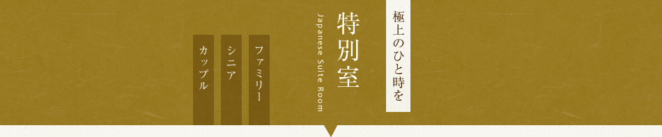 極上のひと時を　特別室　ファミリー　シニア　カップル