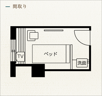 間取り　一般客室　シングルルーム