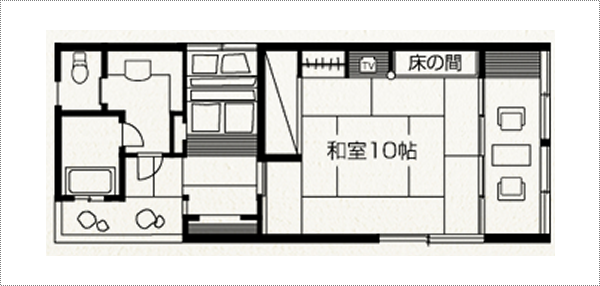 半露天風呂付　眺望室 客室間取り図