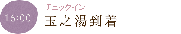 チェックイン玉之湯到着